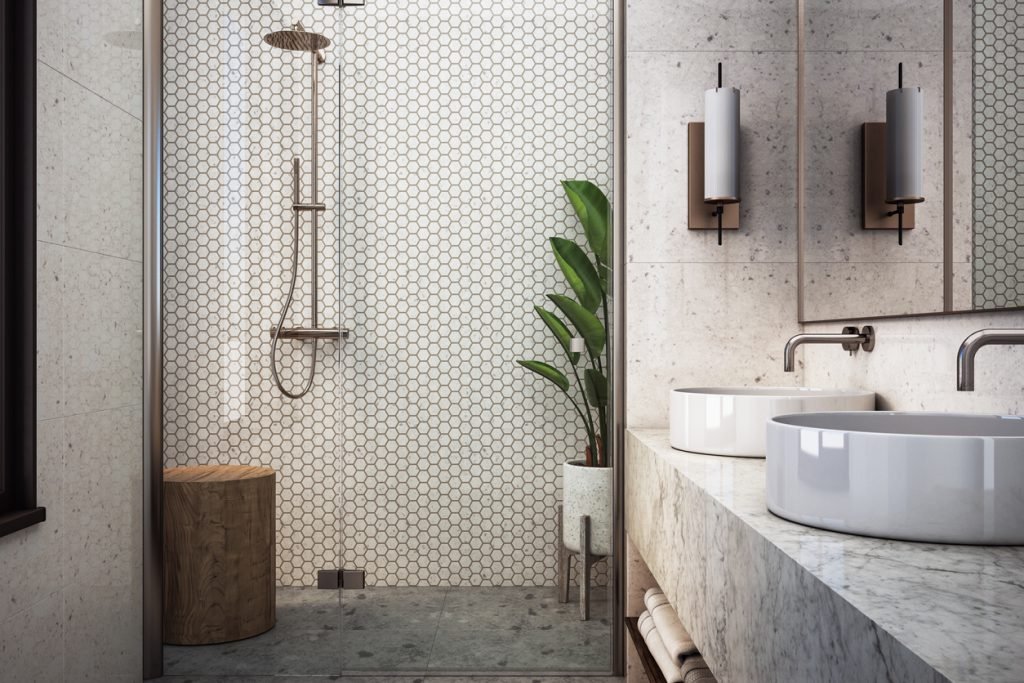 Modern elegant bathroom interior